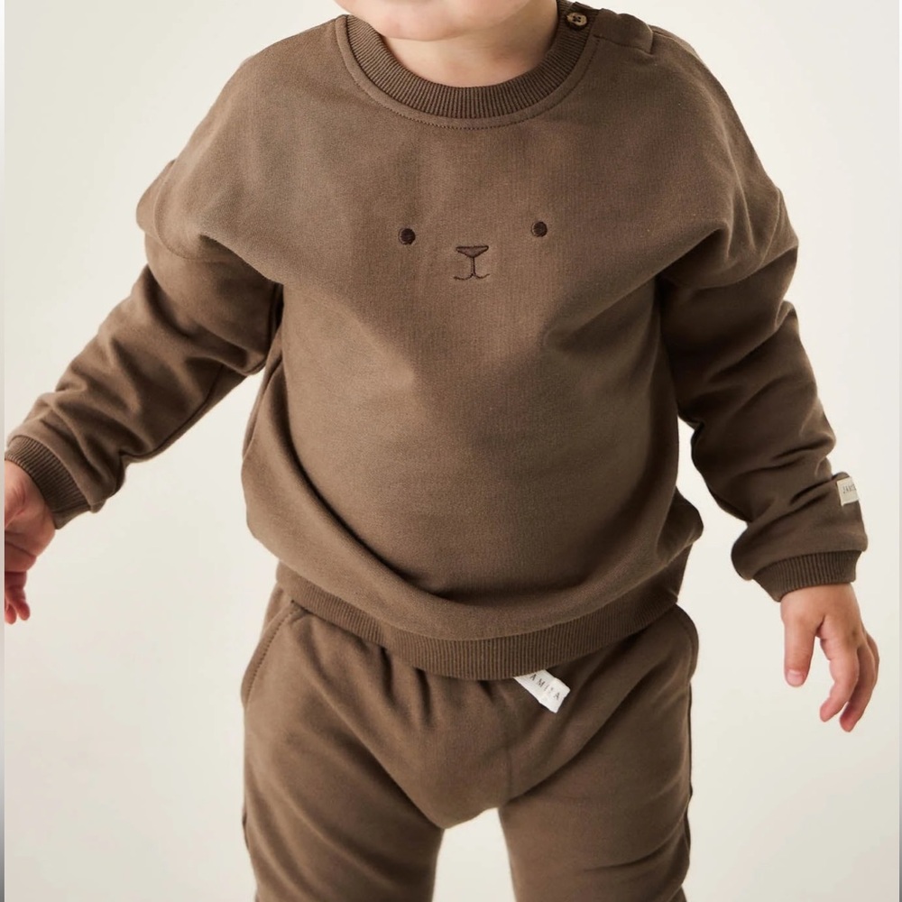 Jamie kay Organic Cotton Damien Sweatshirt and jogger set - Bear
